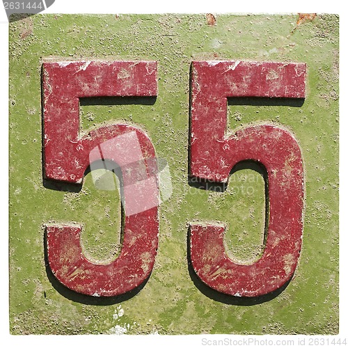 Image of plate with a number 55