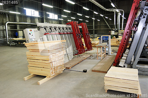 Image of making of wooden windows in the factory