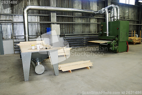 Image of making of wooden windows in the factory