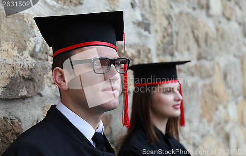 Image of Young Couple in the Graduation Day