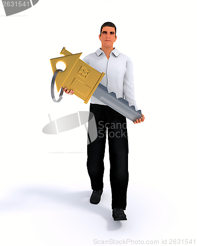 Image of Businessman with key