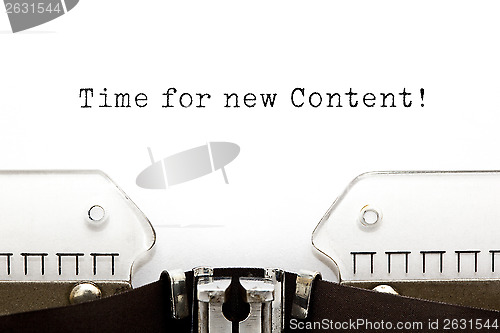Image of Time For New Content Typewriter