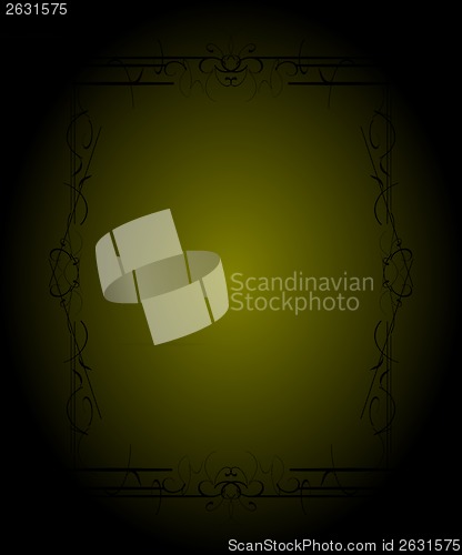 Image of luxury gold pattern ornament borders of black background