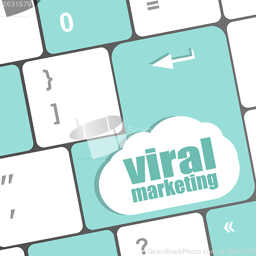 Image of viral marketing word on computer keyboard key, raster