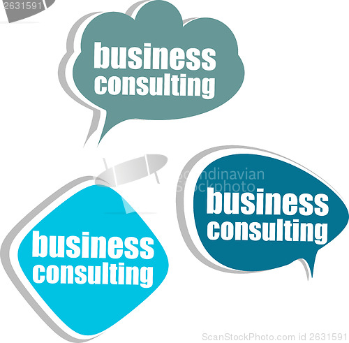 Image of business consulting. Set of stickers, labels, tags. Template for infographics