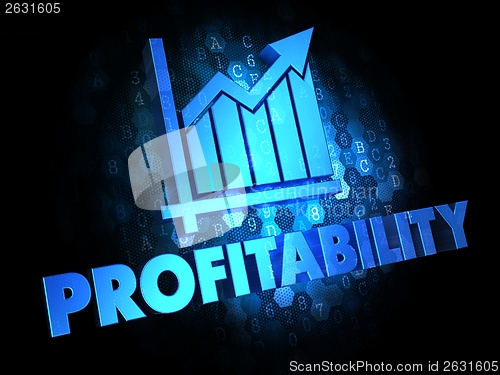 Image of Profitability Concept on Dark Digital Background.