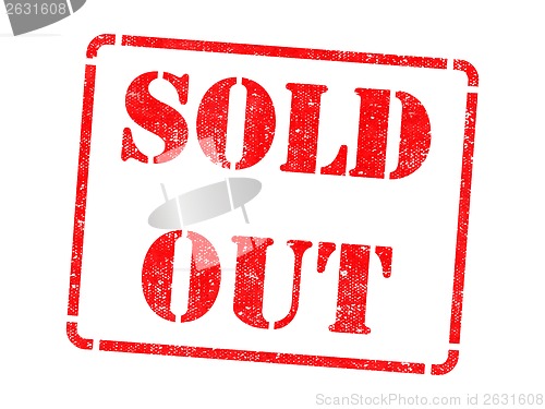 Image of Sold Out on Red Rubber Stamp.