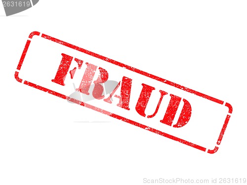 Image of Fraud - Inscription on Red Rubber Stamp.