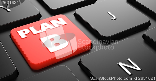 Image of Plan B on Red Keyboard Button.