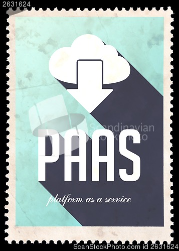 Image of PAAS Concept on Blue Color in Flat Design.