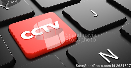 Image of CCTV on Red Keyboard Button.