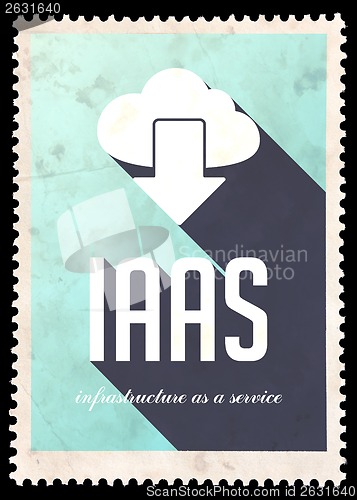 Image of IAAS Concept on Blue Color in Flat Design.