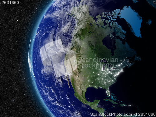 Image of North America from space