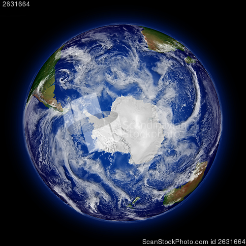 Image of Southern hemisphere on planet Earth