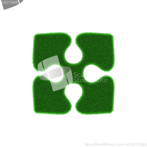 Image of Green grass puzzle piece