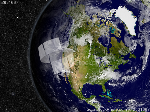 Image of North America on planet Earth