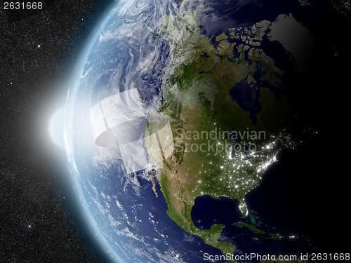 Image of Sun over North America