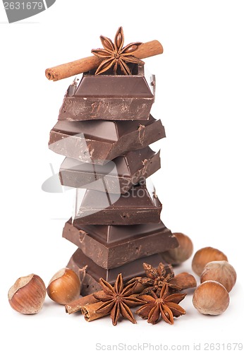 Image of chocolate bars with its ingredients