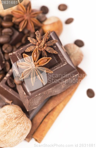 Image of chocolate bars with its ingredients