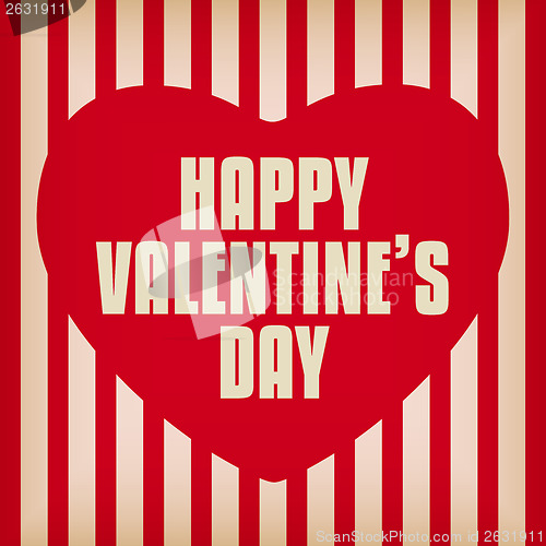 Image of Valentine Day Heart on Retro  Background