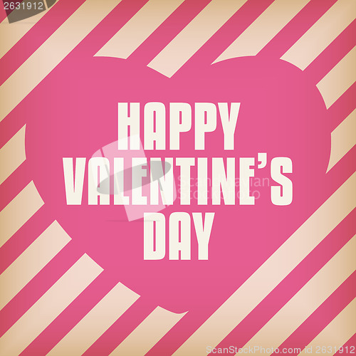 Image of Valentine Day Heart on Retro  Background