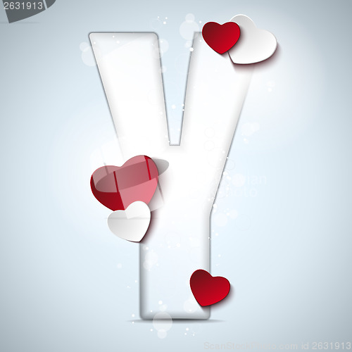 Image of Alphabet Letters With Red Heart Valentine Day