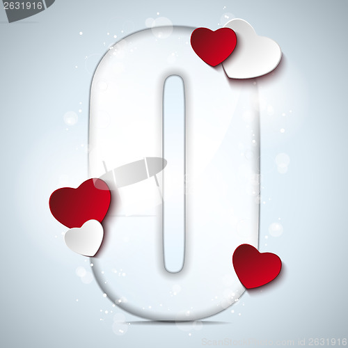 Image of Alphabet Letters With Red Heart Valentine Day