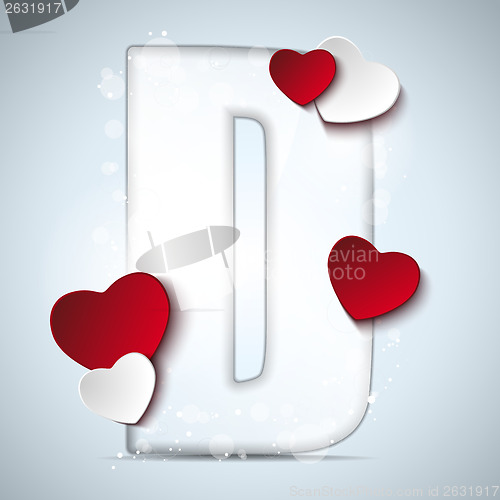 Image of Alphabet Letters With Red Heart Valentine Day