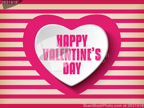 Image of Valentine Day Heart on Retro  Background