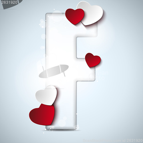 Image of Alphabet Letters With Red Heart Valentine Day