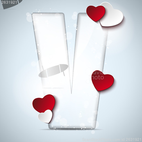 Image of Alphabet Letters With Red Heart Valentine Day