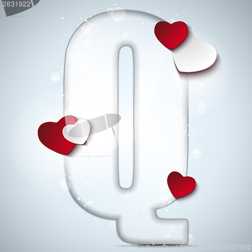 Image of Alphabet Letters With Red Heart Valentine Day