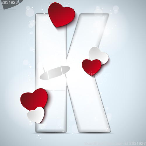 Image of Alphabet Letters With Red Heart Valentine Day