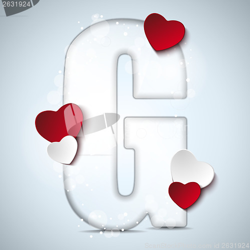 Image of Alphabet Letters With Red Heart Valentine Day
