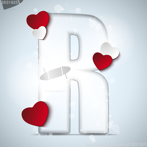 Image of Alphabet Letters With Red Heart Valentine Day