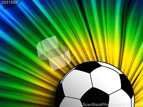 Image of Brazil Flag with Soccer Ball Background