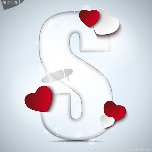 Image of Alphabet Letters With Red Heart Valentine Day