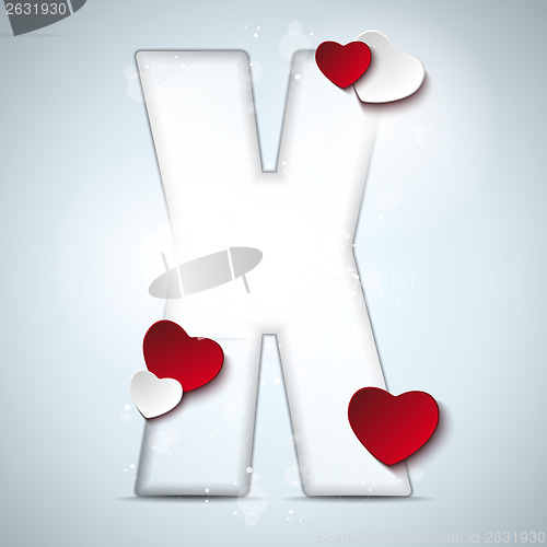 Image of Alphabet Letters With Red Heart Valentine Day