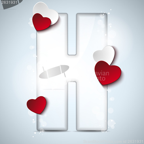 Image of Alphabet Letters With Red Heart Valentine Day