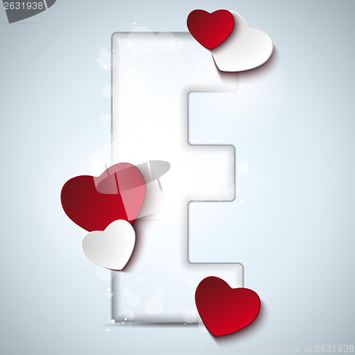 Image of Alphabet Letters With Red Heart Valentine Day