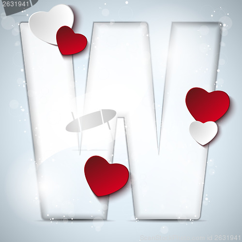 Image of Alphabet Letters With Red Heart Valentine Day
