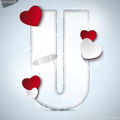 Image of Alphabet Letters With Red Heart Valentine Day