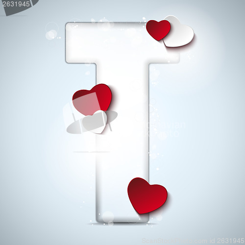 Image of Alphabet Letters With Red Heart Valentine Day