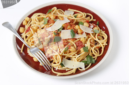 Image of spaghetti with chickpeas