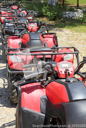 Image of quad bikes atv in row