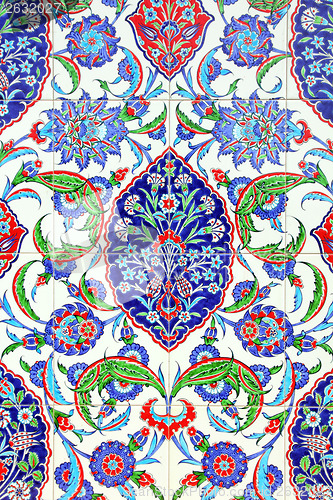 Image of floral ornament on tiles