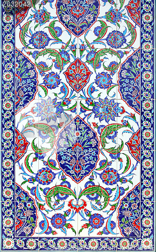 Image of floral ornament on tiles