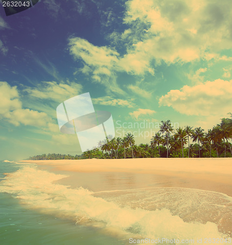 Image of beautiful beach landscape - vintage retro style