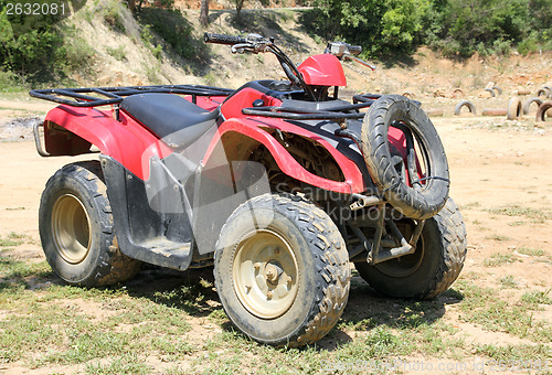 Image of red quad bike atv