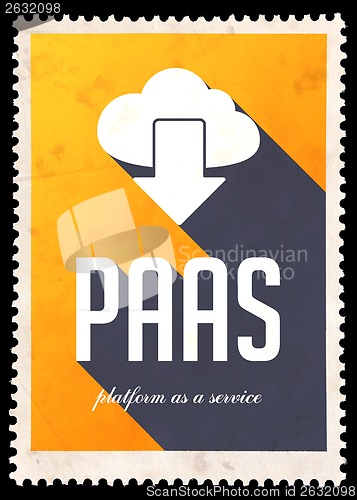Image of PAAS Concept on Yellow Color in Flat Design.